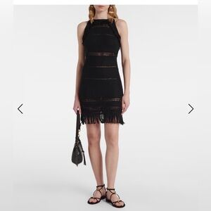 Isabel Marant Araliage macrame cotton minidress in black NWT